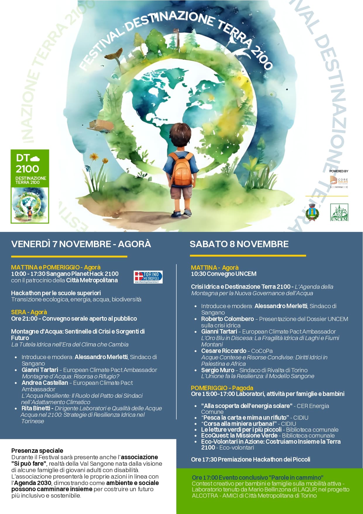 🌍 Festival Destinazione Terra 2100: Agenda della Montagna per la Nuova Governance dell'Acqua