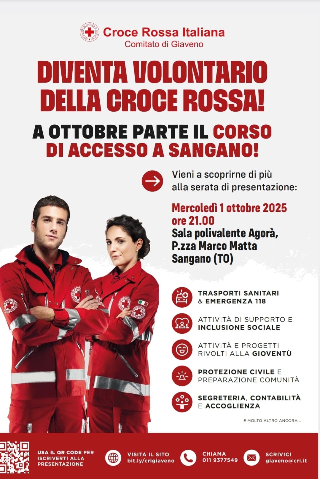 Diventa volontario della Croce Rossa a Sangano! 🚑
