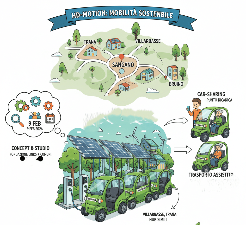 Mobilità Sostenibile: Sangano progetta il futuro con HD-MOTION e Fondazione LINKS
