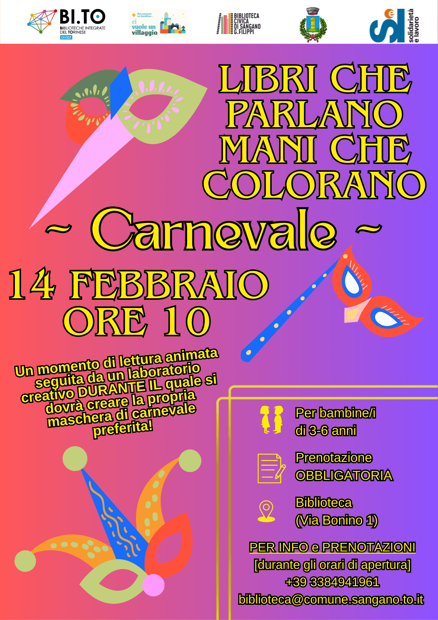 🎭 Libri che parlano, mani che colorano: Speciale Carnevale!