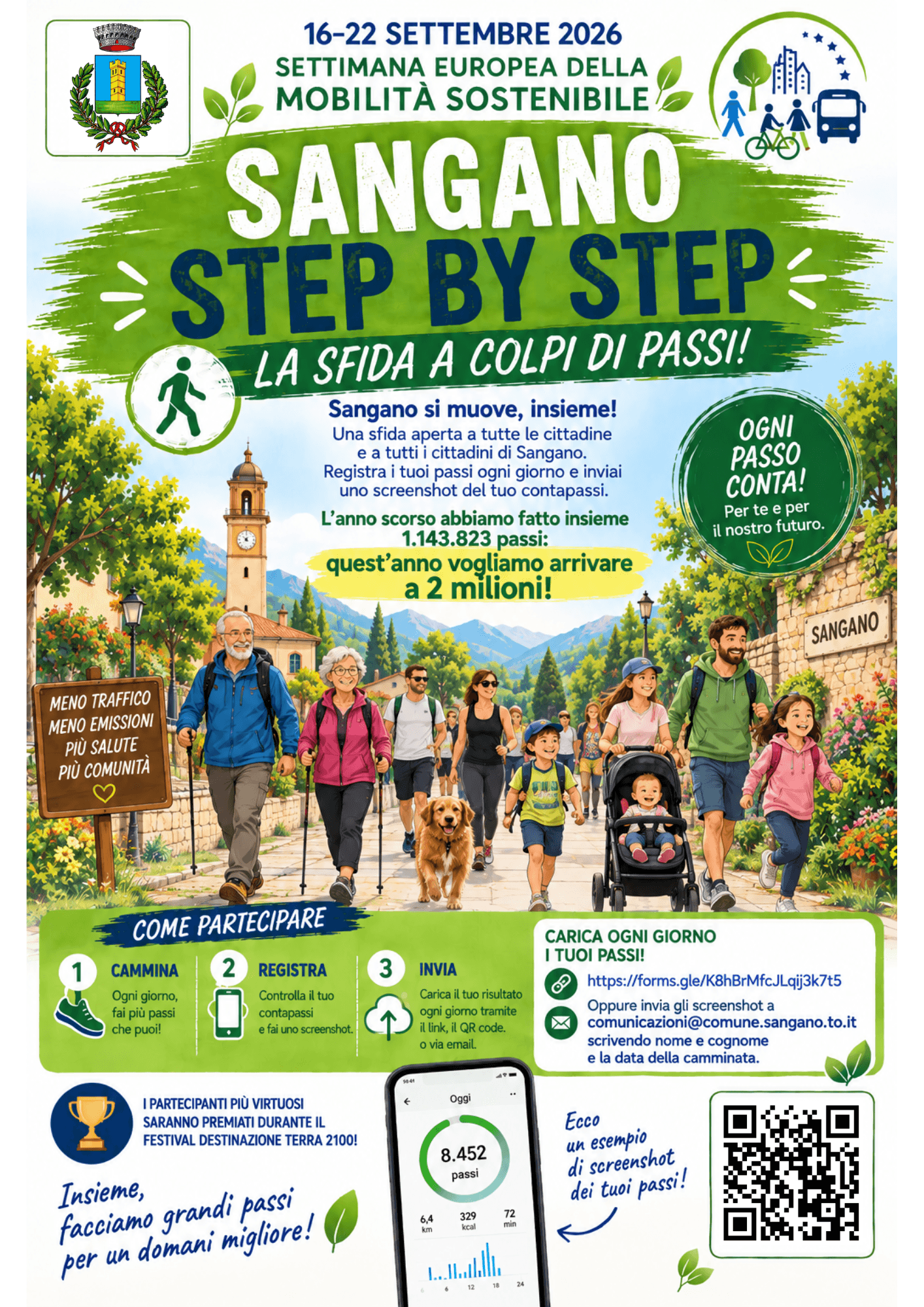SANGANO STEP BY STEP: la sfida che fa camminare tutto il paese