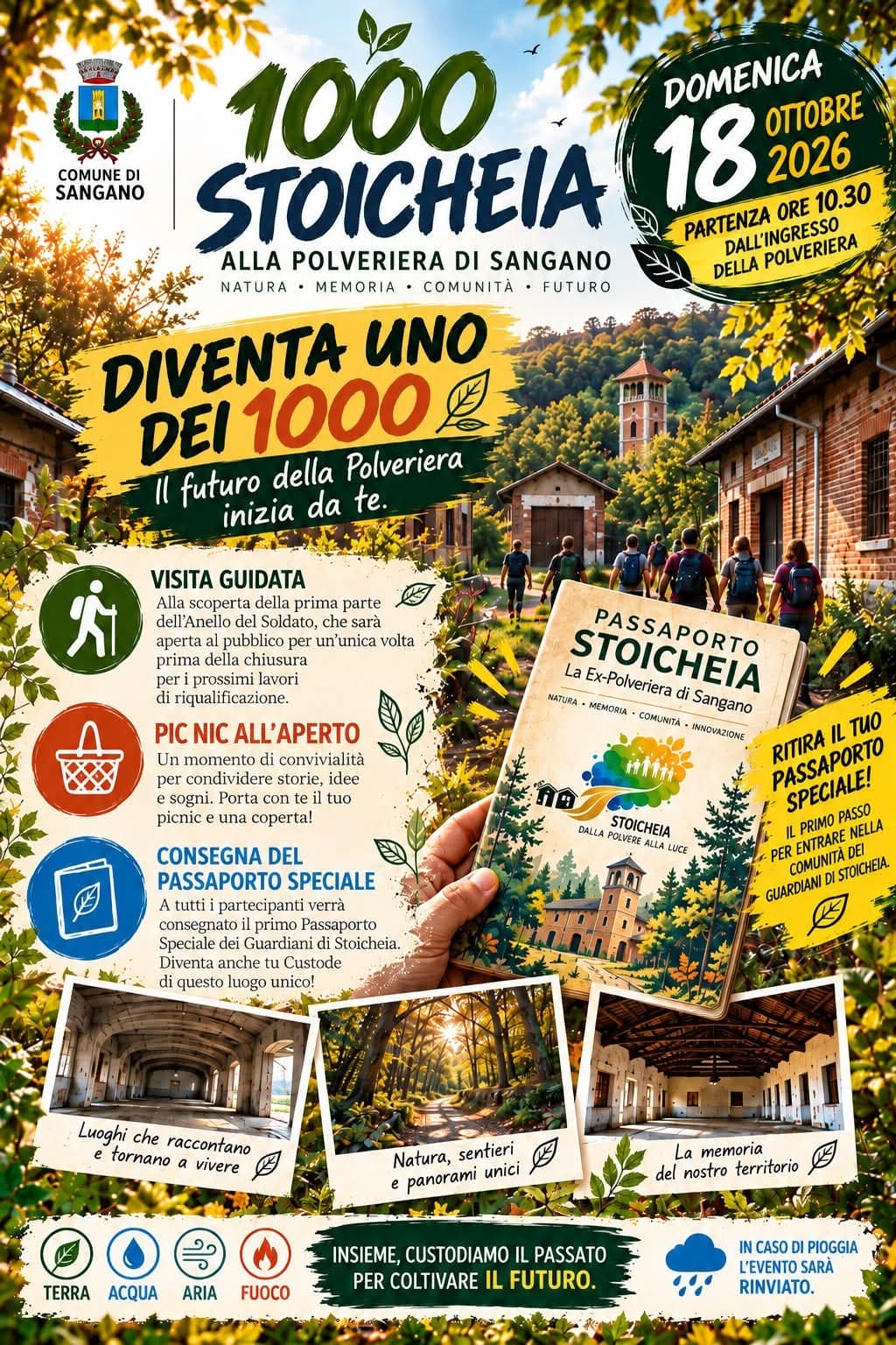 1000 STOICHEIA: il 18 ottobre la Polveriera di Sangano apre le sue porte alla comunità!