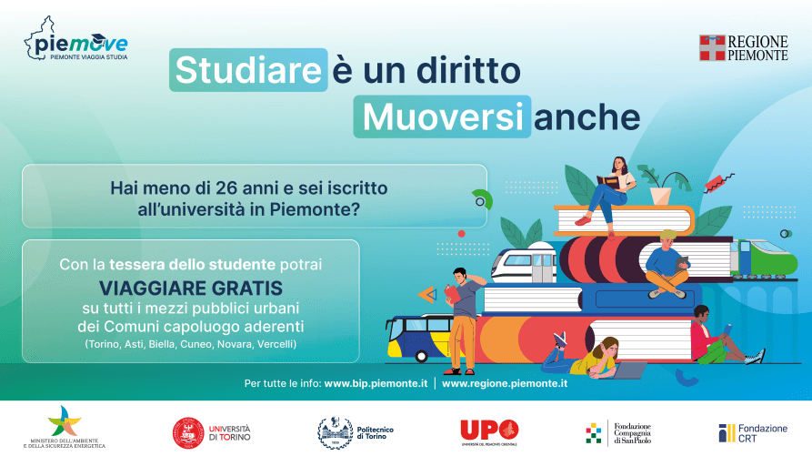 Piemove - Piemonte Viaggia Studia - Bonus per la mobilità sostenibile degli studenti universitari